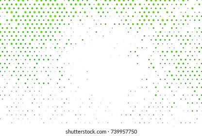 Light Green vector modern geometrical circle abstract background. Dotted texture template. Geometric pattern in halftone style with gradient. 