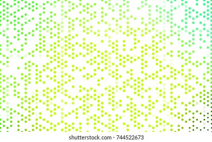 Light Green vector modern geometrical circle abstract background. Dotted texture template. Geometric pattern in halftone style with gradient. 
