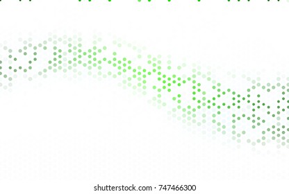 Light Green vector modern geometrical circle abstract background. Dotted texture template. Geometric pattern in halftone style with gradient. 