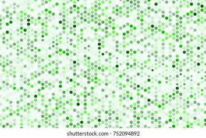 Light Green vector modern geometrical circle abstract background. Dotted texture template. Geometric pattern in halftone style with gradient. 