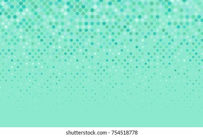 Light Green vector modern geometrical circle abstract background. Dotted texture template. Geometric pattern in halftone style with gradient. 