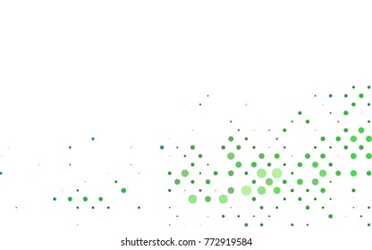 Light Green vector modern geometrical circle abstract background. Dotted texture template. Geometric pattern in halftone style with gradient. 