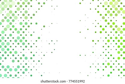 Light Green vector modern geometrical circle abstract background. Dotted texture template. Geometric pattern in halftone style with gradient. 