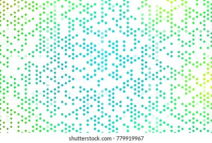 Light Green vector modern geometrical circle abstract background. Dotted texture template. Geometric pattern in halftone style with gradient. 