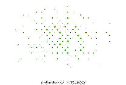 Light Green vector modern geometrical circle abstract background. Dotted texture template. Geometric pattern in halftone style with gradient. 