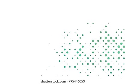 Light Green vector modern geometrical circle abstract background. Dotted texture template. Geometric pattern in halftone style with gradient. 