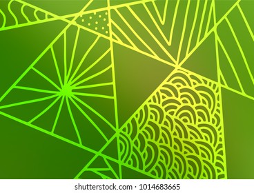 Light Green vector natural abstract background. Ethnic elegant natural pattern with gradient. Hand painted design for web, leaflet, textile.
