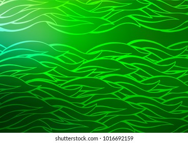 Light Green vector natural abstract pattern. Colorful abstract illustration with lines in Asian style. The doodle design can be used for your web site.