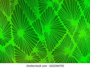 Light Green vector natural abstract template. Doodles on blurred abstract background with gradient. The template can be used as a background for cell phones.