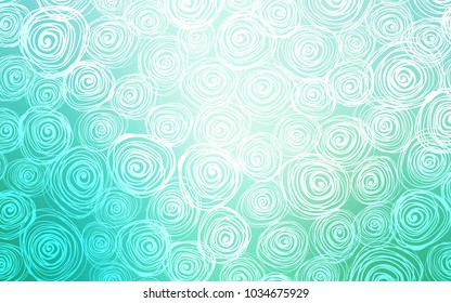 Light Green vector natural abstract pattern. Sketchy doodles with roses on blurred background. The elegant pattern can be used as a part of a brand book.