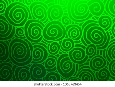 Light Green vector natural abstract texture. Colorful illustration in abstract style with doodles and Zen tangles. The pattern can be used for coloring books and pages for kids.