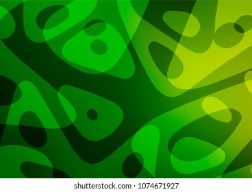 Light Green vector natural abstract template. Creative illustration in blurred style with doodles and Zen tangles. The pattern can be used for wallpapers and coloring books.
