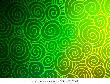 Light Green vector natural abstract pattern. Glitter abstract illustration with doodles and Zen tangles. The doodle design can be used for your web site.
