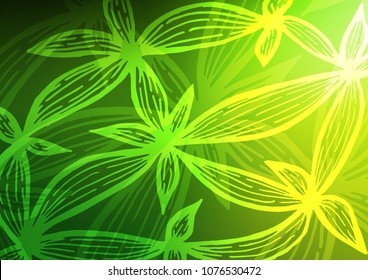 Light Green vector natural abstract template. Creative illustration in blurred style with doodles and Zen tangles. The doodle design can be used for your web site.