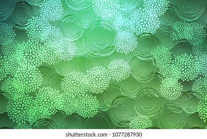 Light Green vector natural abstract pattern. An elegant bright illustration with flowers in Natural style. The doodle design can be used for your web site.