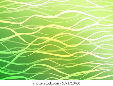 Light Green vector natural abstract background. Colorful abstract illustration with lines in Asian style. A completely new template for your business design.