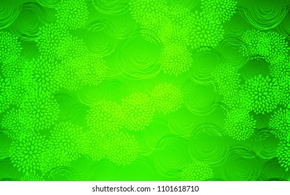 Light Green vector natural abstract design. Blurred decorative design in Indian style with flowers. A completely new design for your business.