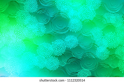 Light Green vector natural abstract template. A vague abstract illustration with flowers in doodles style. The doodle design can be used for your web site.