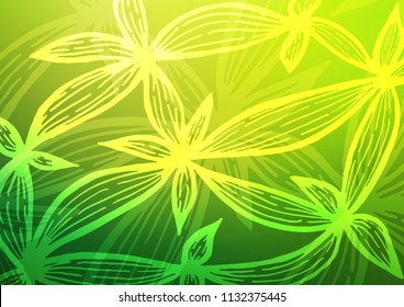 Light Green vector natural abstract texture. Blurred decorative design in Indian style with Zen tangles. A completely new template for your business design.
