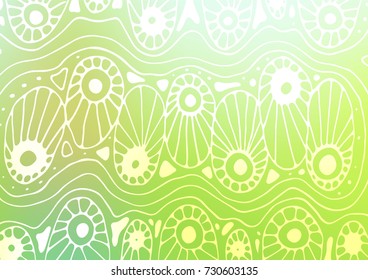 Light Green vector natural abstract texture. Creative illustration in blurred style with doodles and Zen tangles. The template can be used as a background for cell phones.