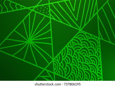 Light Green vector natural abstract pattern. Doodles on blurred abstract background with gradient. The best blurred design for your business.
