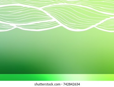 Light Green vector natural abstract pattern. An elegant bright illustration with lines in Natural style. A completely new design for your business.