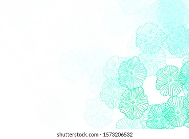 Light Green vector natural artwork with leaves. Decorative design of flowers on white background. New design for your business.
