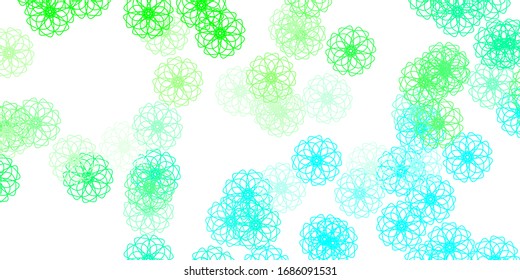 Light Green vector natural artwork with flowers. Colorful flowers in natural style on simple background. Pattern for website designs.