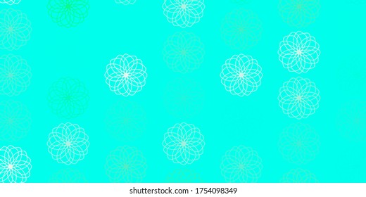 Obra de arte natural vectorial verde claro con flores. Ilustración con flores coloridas abstractas con gradiente. Mejor diseño para su negocio.