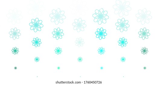 Light Green vector natural artwork with flowers. Simple colored illustration with abstarct flowers. Smart design for wrapping, wallpapers.