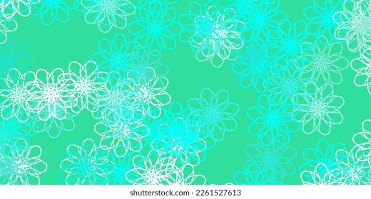 Light Green vector natural artwork with flowers. Abstract illustration with flowers in Origami style. Smart design for wrapping, wallpapers.