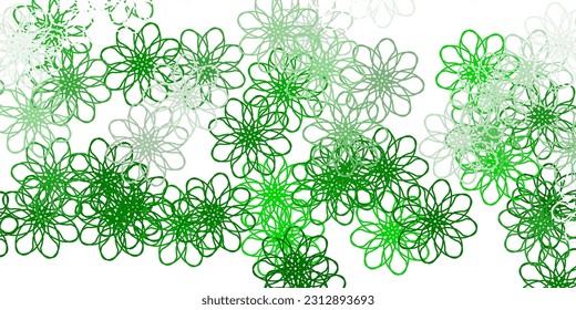 Light Green vector natural artwork with flowers. Simple colored illustration with abstarct flowers. Best design for your business.