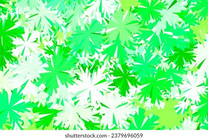 Light Green vector natural artwork with trees, branches. Abstract illustration with flowers in doodles style. Pattern for wallpapers, coloring books.