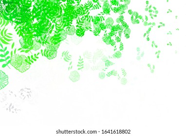Light Green vector natural backdrop with leaves. leaves on elegant natural pattern with gradient. New design for your business.