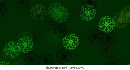 Light Green vector natural backdrop with flowers. Modern design with gradient Flowers on abstract background. Smart design for leaflets, books.