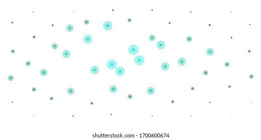 Vector verde claro fondo natural con flores. Ilustración abstracta con flores de estilo Origami. Nuevo diseño comercial.