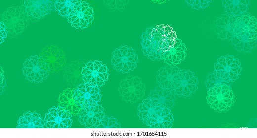 Light Green vector natural backdrop with flowers. Modern design with gradient Flowers on abstract background. Smart design for wrapping, wallpapers.