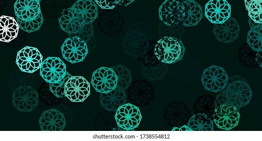 Vector verde claro fondo natural con flores. Ilustración abstracta con flores de estilo Origami. Patrón colorido para las fiestas de primavera.