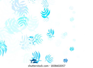 Light Green vector natural backdrop with leaves. leaves on elegant natural pattern with gradient. Template for backgrounds of cell phones.