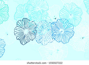 Light Green vector natural background with leaves. Shining colored illustration with flowers. Template for backgrounds of cell phones.