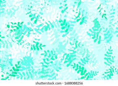 Light Green vector natural background with leaves. Doodle illustration of leaves in Origami style with gradient. A new texture for your wallpaper design.