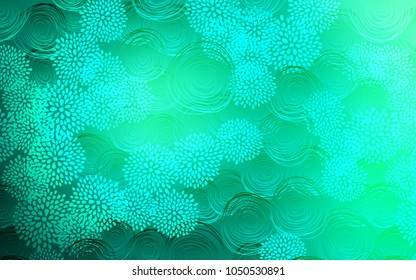 Light Green vector natural elegant artwork. A completely new color illustration in doodle style with flowers. The completely new template can be used for your brand book.