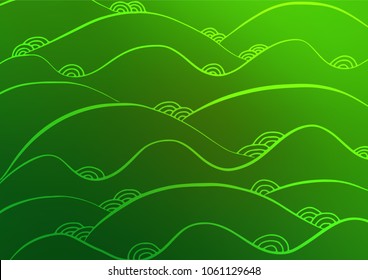 Light Green vector natural elegant background. A completely new color illustration in doodle style. The pattern can be used for wallpapers and coloring books.
