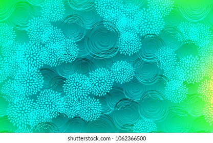 Light Green vector natural elegant template. Brand-new colored illustration in blurry style with flowers. Hand painted design for web, leaflet, textile.