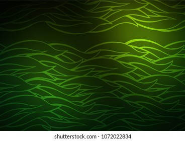 Light Green vector natural elegant wave background. Brand-new colored illustration in blurry style with doodles. A completely new design for your business.