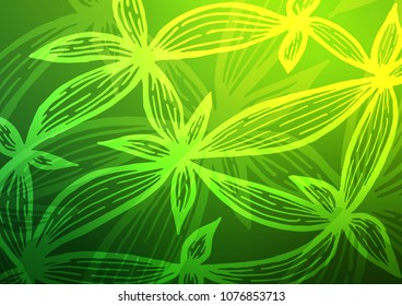 Light Green vector natural elegant pattern. Colorful abstract illustration with lines in Asian style. Brand-new style for your business design.