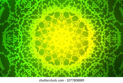 Light Green vector natural elegant background. A vague abstract illustration with doodles drawn by child in Indian style. Hand painted design for web, wrapping, wallpaper.
