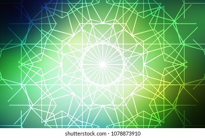 Light Green vector natural elegant background. Blurred decorative design in Indian style with lines drown by child. A new texture for your design.
