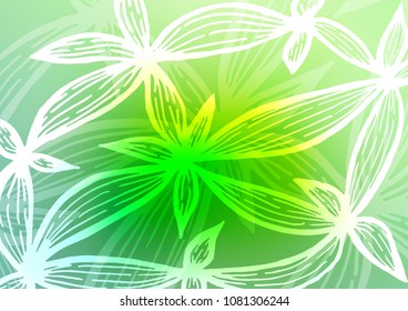 Light Green vector natural elegant template. Ethnic elegant natural pattern with gradient. The pattern can be used for wallpapers and coloring books.
