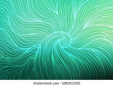 Light Green vector natural elegant template. A vague abstract illustration with doodles in Indian style. The elegant pattern can be used as a part of a brand book.